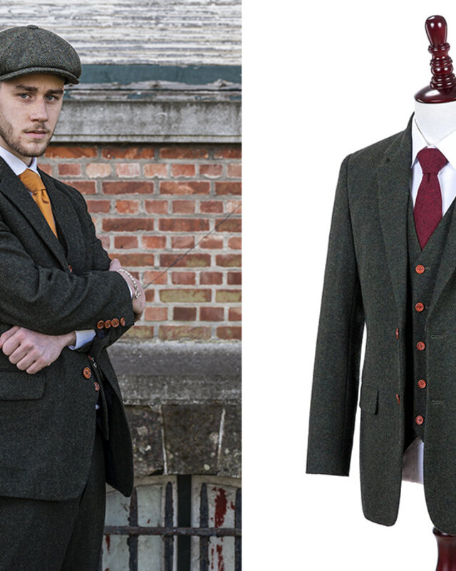 Men's tailored suit | 3-piece suit | Green Barleycorn | Scudboat | Peaky Blinders