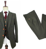 3-teiliger Scudboat Anzug Classic Grün Barleycorn Tweed