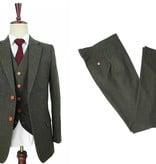 Traje de 3 piezas Scudboat Classic Green Barleycorn Tweed