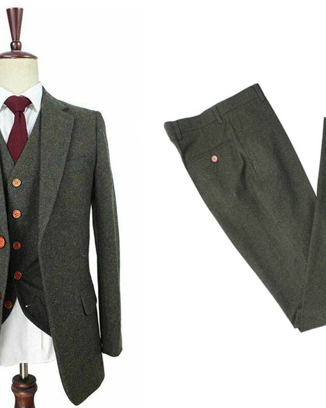 Men's tailored suit | 3-piece suit | Green Barleycorn | Scudboat | Peaky Blinders