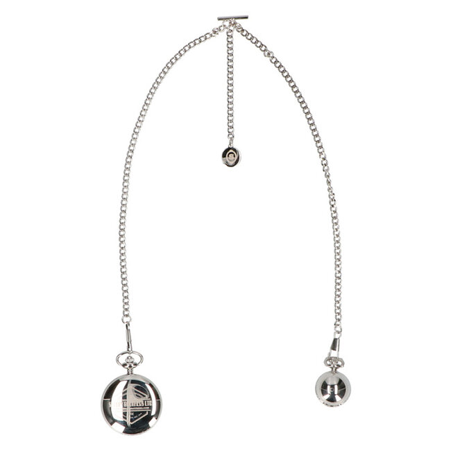Peaky Blinders Silver Watch with Ball and Albert Chain