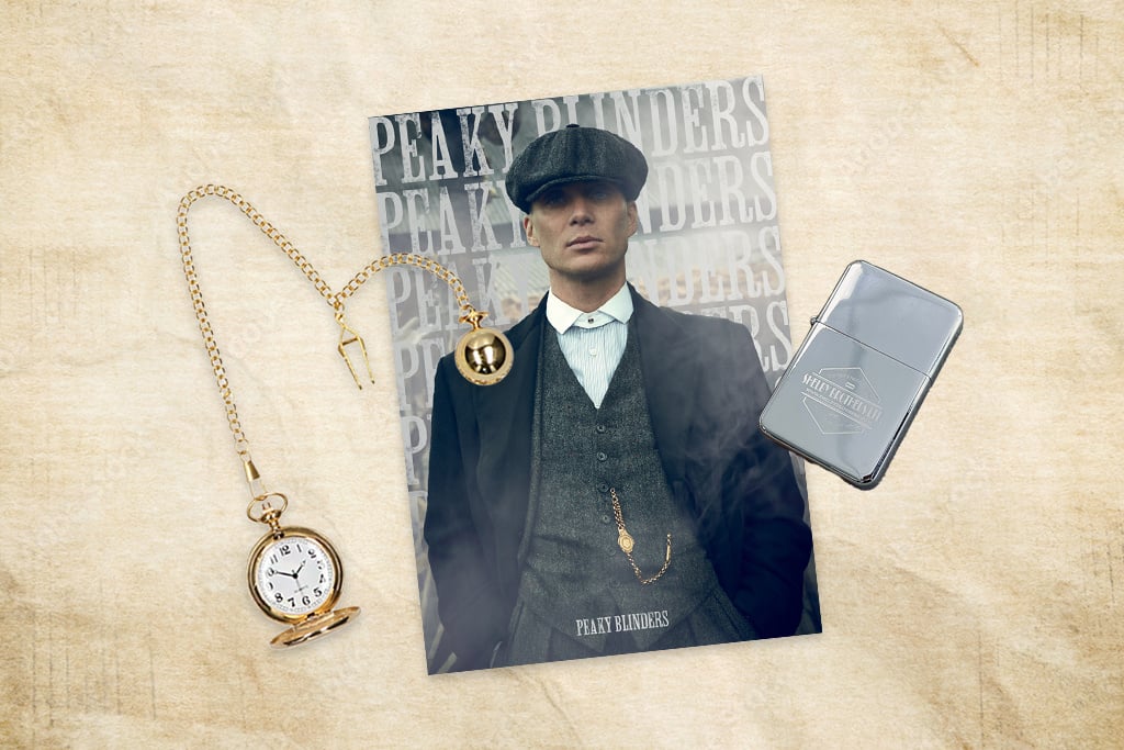 Lighter, pocket watch and poster set