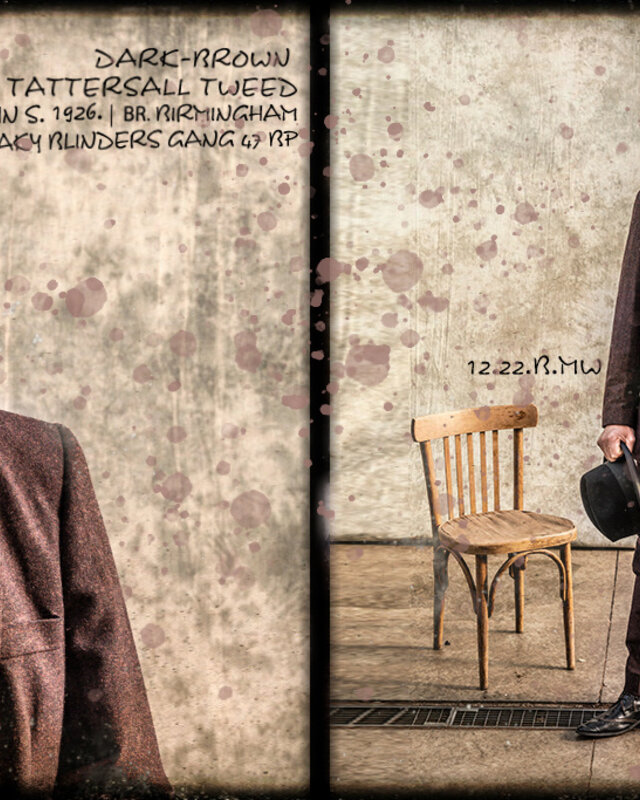 Traje sastre hombre | Traje 3 piezas | Barleycorn marrón oscuro | John Shelby | Peaky Blinders