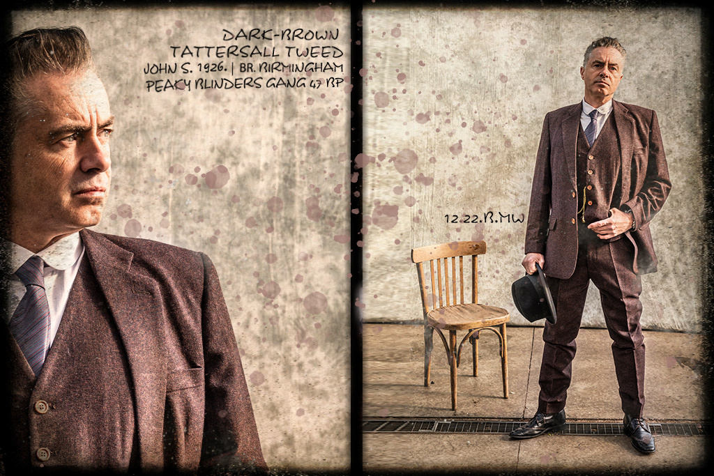 Men's tailored suit | 3-piece suit | dark brown Barleycorn | John Shelby | Peaky Blinders