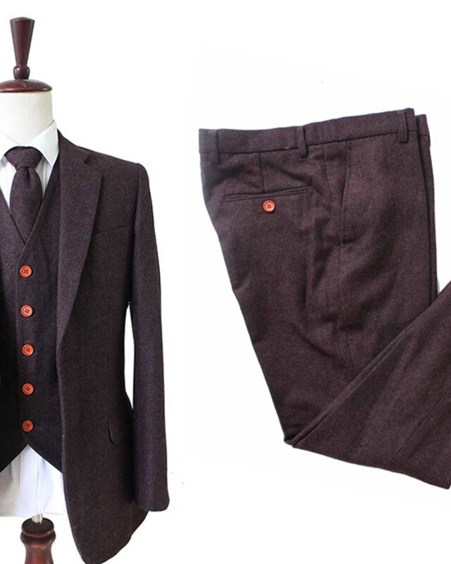 Herren Maßanzug | 3-teiliger Anzug | dunkelbraun Barleycorn | John Shelby | Peaky Blinders