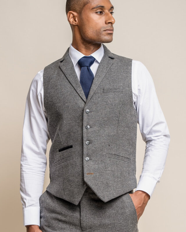 Cavani Traje de 3 piezas Peaky Blinders Martez Grey - Traje listo para usar