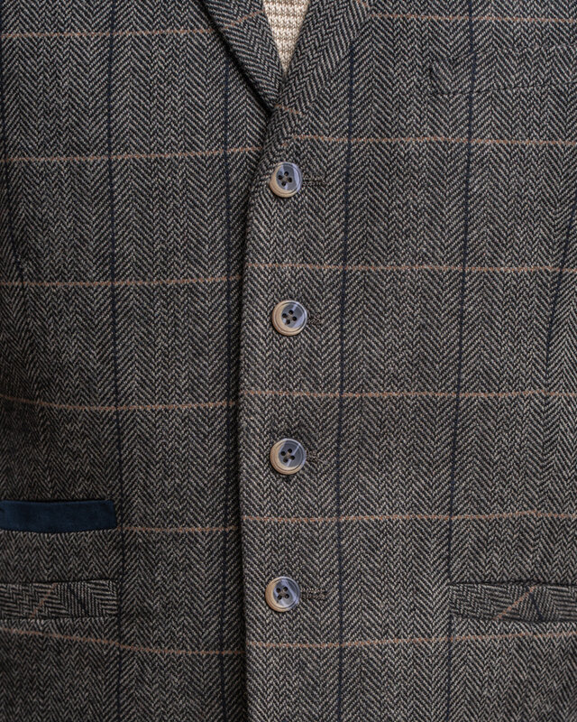 Cavani Traje de 3 piezas Peaky Blinders Albert Gris - Traje listo para usar