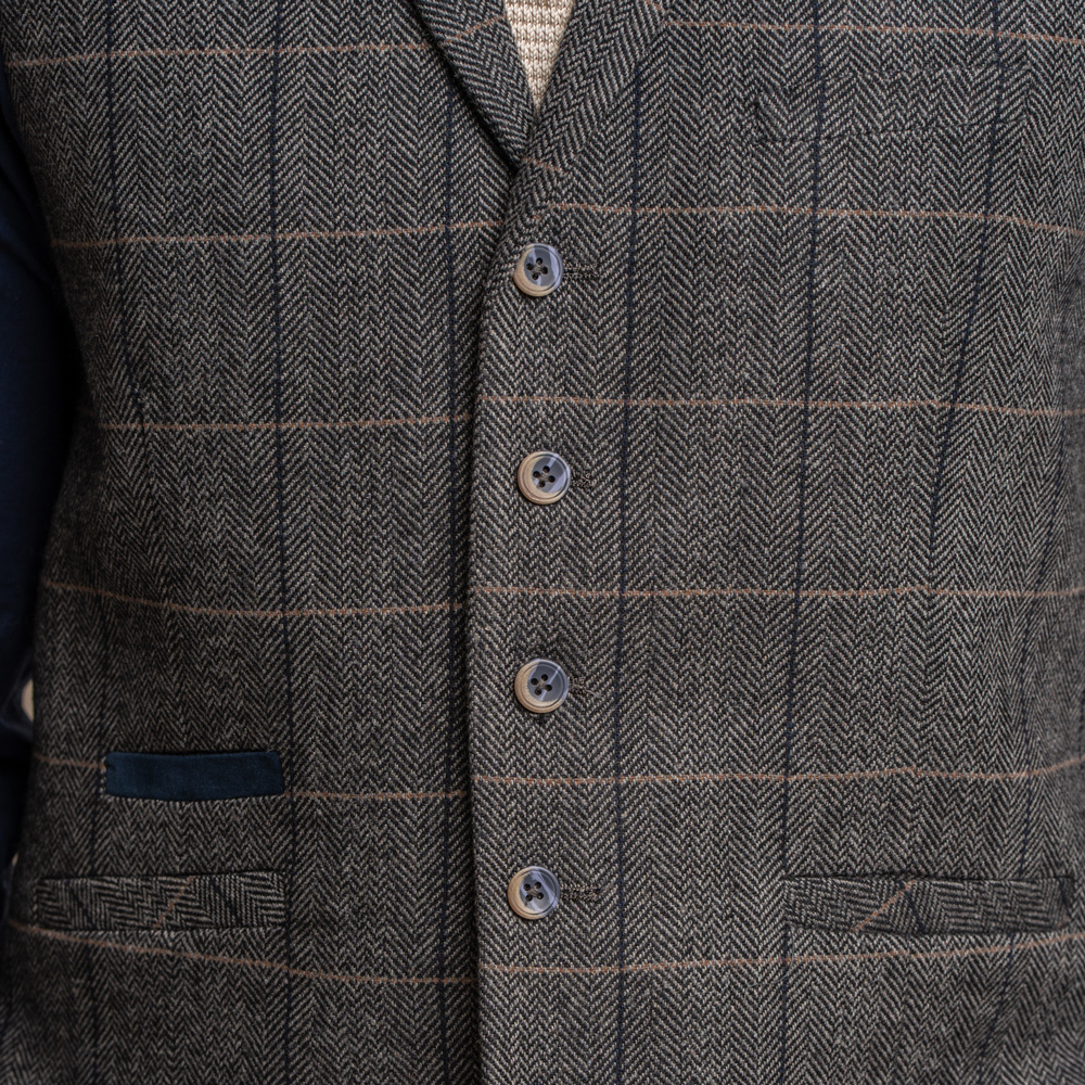 Cavani Traje de 3 piezas Peaky Blinders Albert Gris - Traje listo para usar