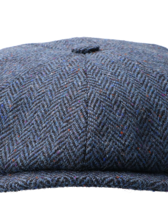 CitySport Cap Deluxe | Blauw Wol Visgraat | 8-Panelen