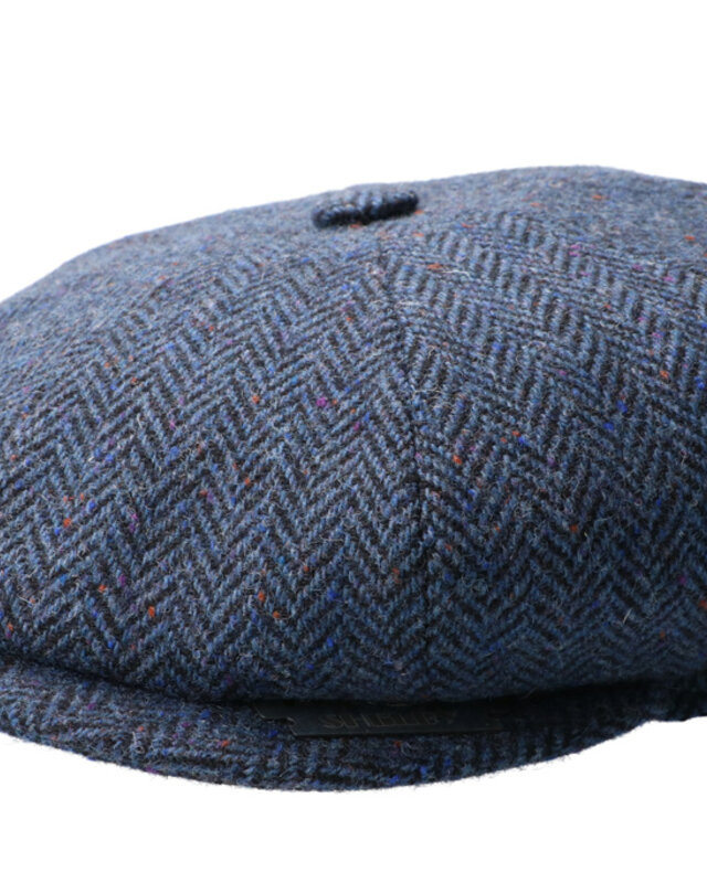 CitySport Cap Deluxe | Blauw Wol Visgraat | 8-Panelen