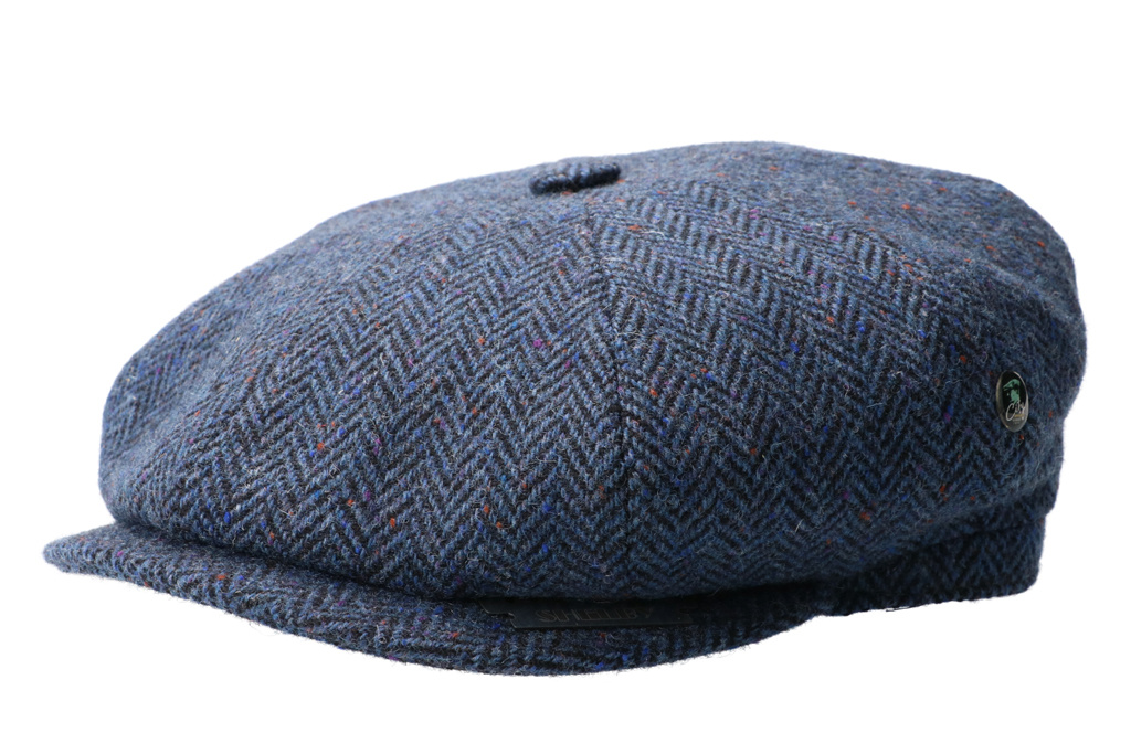 CitySport Cap Deluxe | Blue Wool Herringbone | 8 Panels