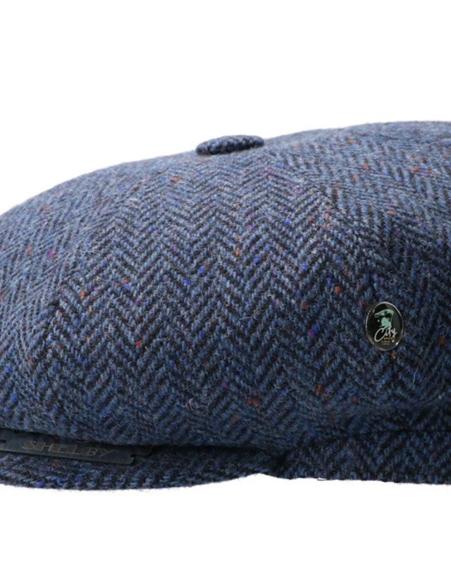 Casquette CitySport Deluxe | Bleu laine à chevrons | 8 panneaux