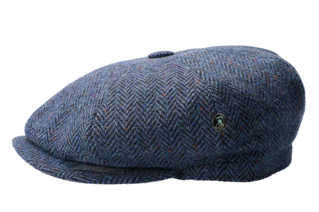 CitySport Cap Deluxe | Blue Wool Herringbone | 8 Panels - Shelby