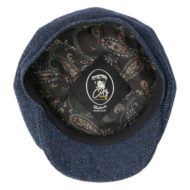 Gorra CitySport Deluxe | Azul lana en espiga | 8 paneles