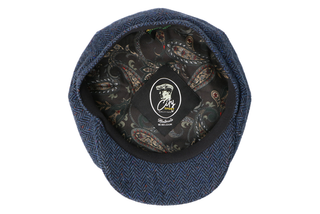 CitySport Cap Deluxe | Blue Wool Herringbone | 8 Panels