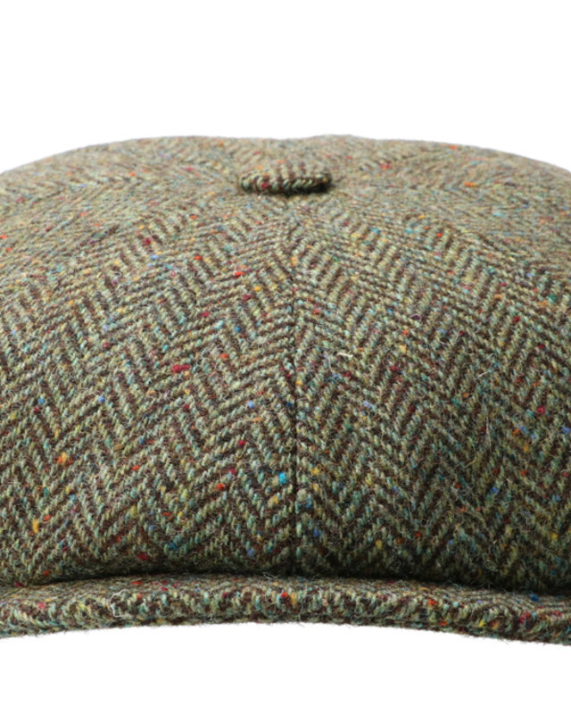 CitySport Cap Deluxe | Green Wool Herringbone | 8 Panels