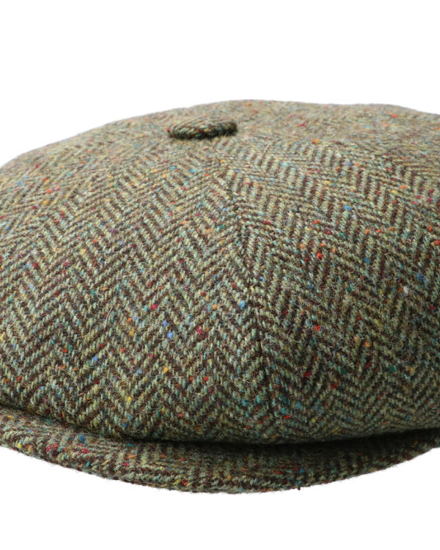 CitySport Cap Deluxe | Green Wool Herringbone | 8 Panels