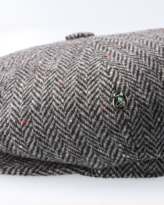 Casquette CitySport Deluxe | Gris laine à chevrons | 8 panneaux