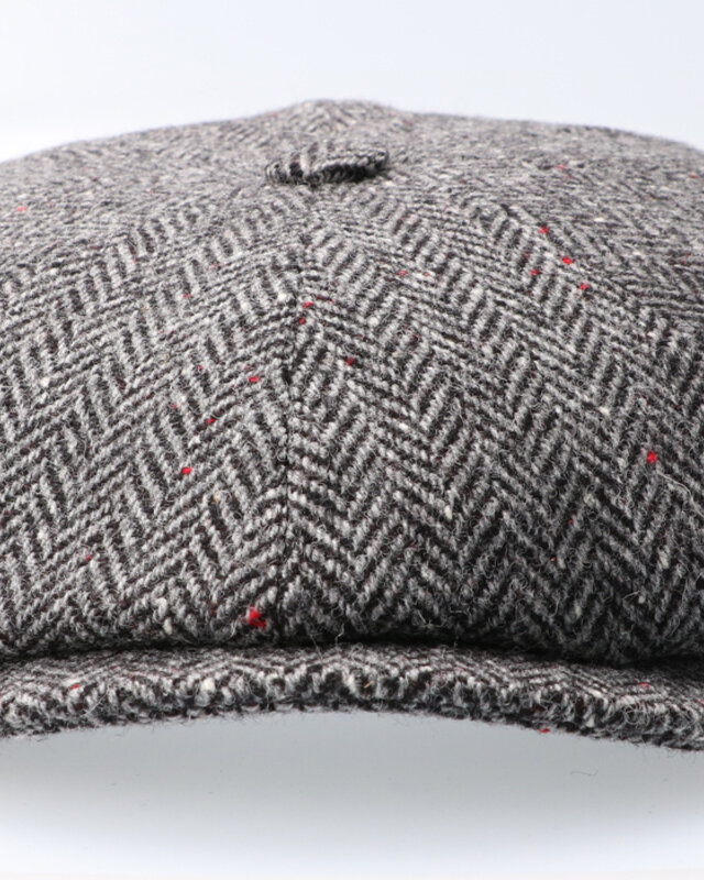 Casquette CitySport Deluxe | Gris laine à chevrons | 8 panneaux