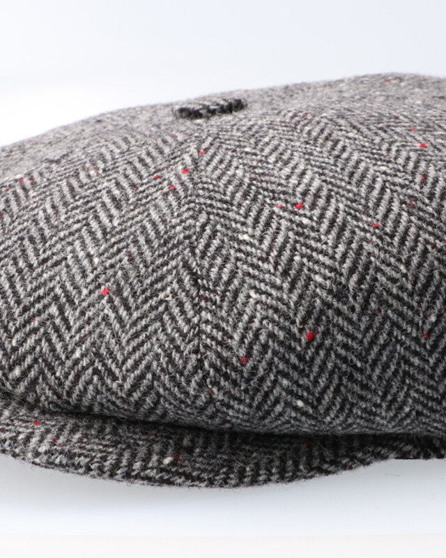 Casquette CitySport Deluxe | Gris laine à chevrons | 8 panneaux