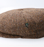 CitySport Cap Deluxe | Braunes Woll-Fischgrätenmuster | 8-teilig