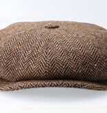 CitySport Cap Deluxe | Braunes Woll-Fischgrätenmuster | 8-teilig