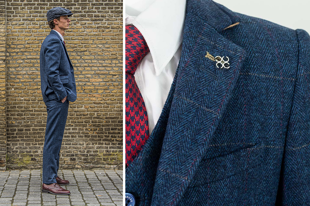 3-delig Peaky Blinders Carnegi blauw Confectiepak