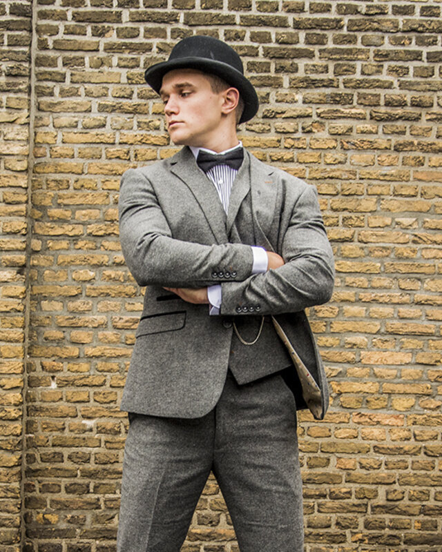 Cavani Traje de 3 piezas Peaky Blinders Martez Grey - Traje listo para usar