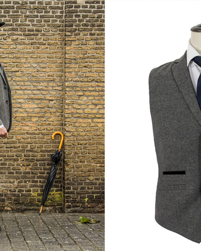Cavani Traje de 3 piezas Peaky Blinders Martez Grey - Traje listo para usar