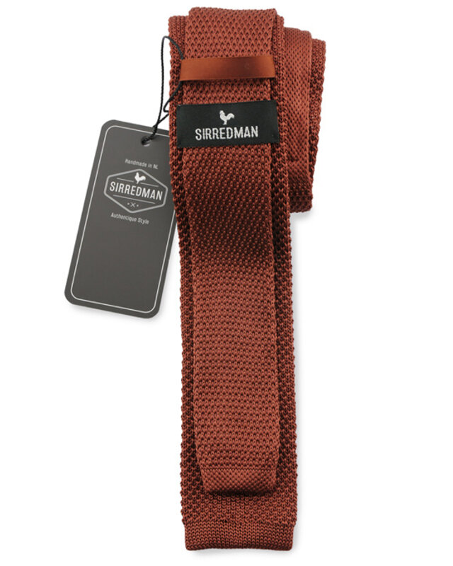 Sir Redman Luxe Stropdas | Roestbruin | Gebreid | Elegante stropdas voor mannen
