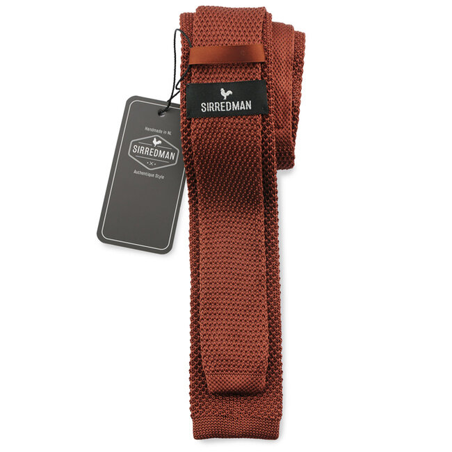 Sir Redman Luxury Tie | Rust brown | Knitted | Elegant tie for men