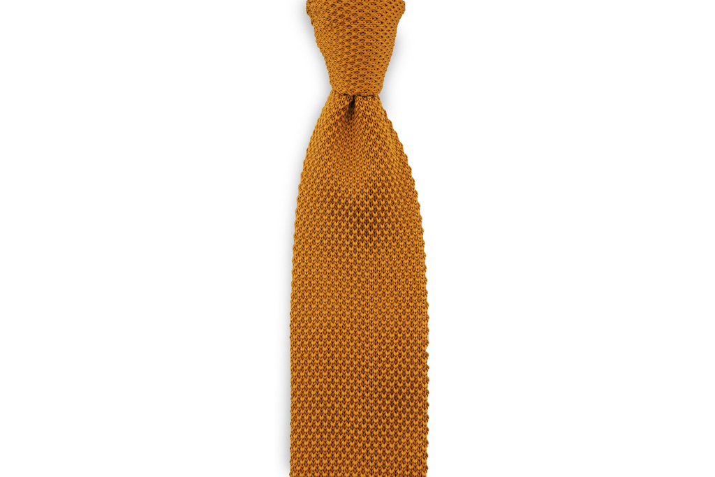 Sir Redman Cravate de luxe | Cognac | Tricotée | Cravate élégante pour homme
