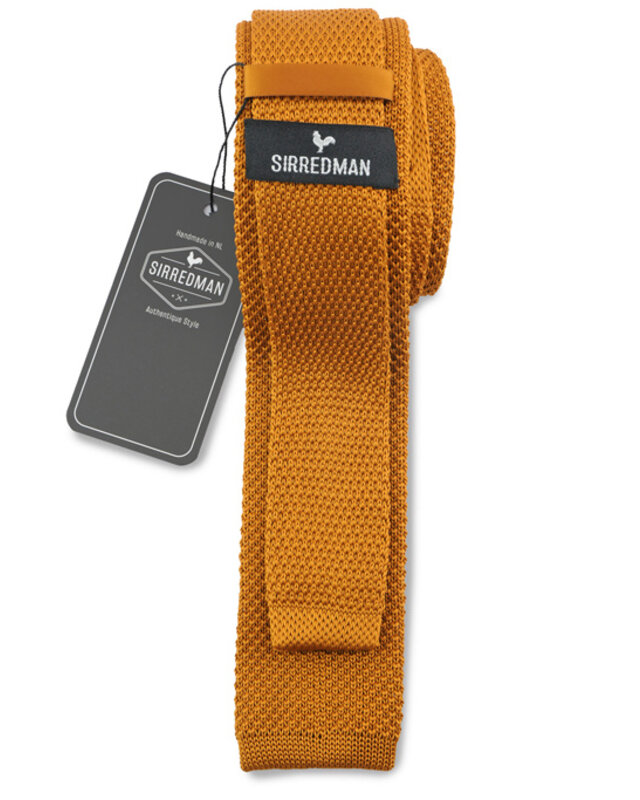 Sir Redman Luxe Stropdas | Cognac | Gebreid | Elegante stropdas voor mannen