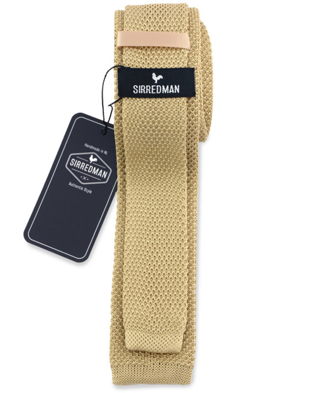 Sir Redman Luxury Tie | Sand-coloured | Knitted | Elegant tie for men