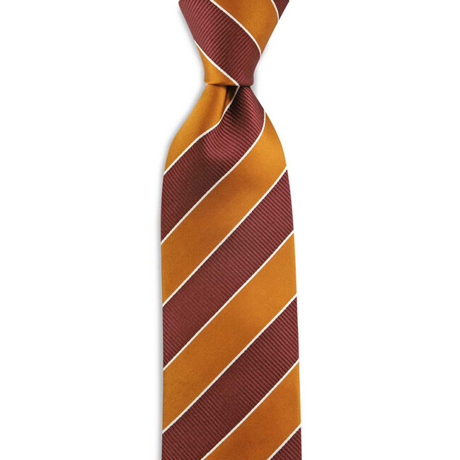 Sir Redman Luxe Stropdas | Cognac/bordeaxrood | Gewoven Silk | Elegante stropdas voor mannen