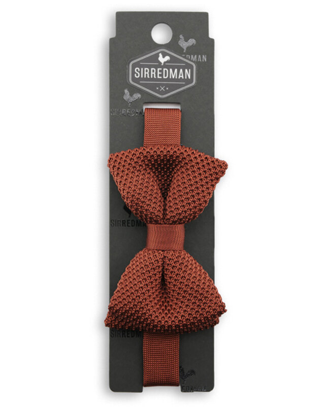 Sir Redman Pajarita de lujo | Marrón óxido | De punto | Pajarita elegante para hombre