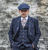 Cavani Traje para hombre | Traje de 3 piezas | azul marino a cuadros | John Shelby | Peaky Blinders