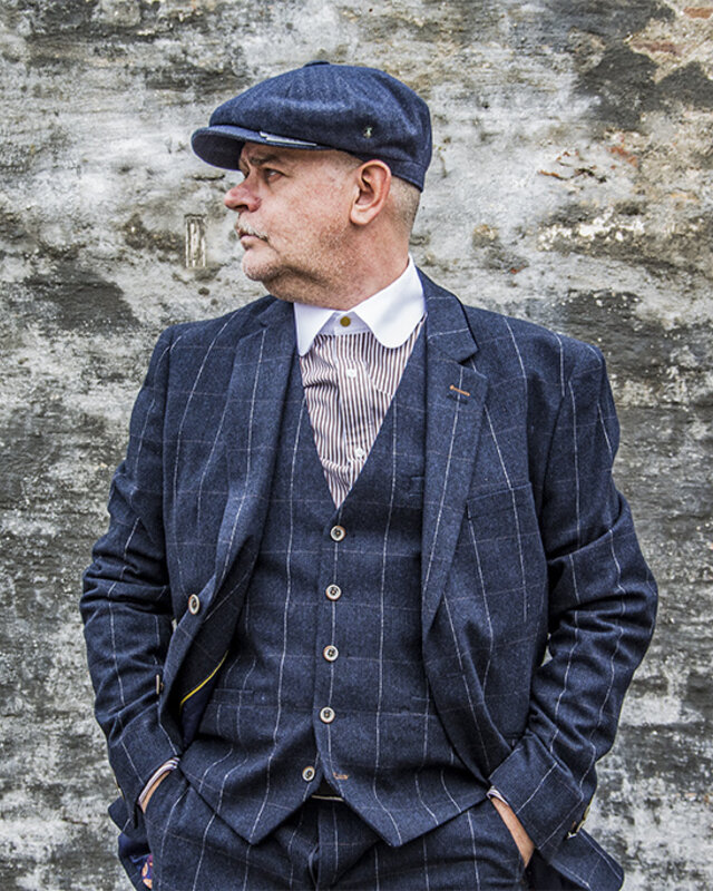 Cavani Herren Anzug | 3-teiliger Anzug | marineblau kariert | John Shelby | Peaky Blinders