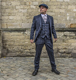 Cavani Traje para hombre | Traje de 3 piezas | azul marino a cuadros | John Shelby | Peaky Blinders