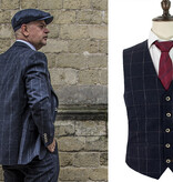 Cavani Traje para hombre | Traje de 3 piezas | azul marino a cuadros | John Shelby | Peaky Blinders