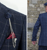 Cavani Traje para hombre | Traje de 3 piezas | azul marino a cuadros | John Shelby | Peaky Blinders