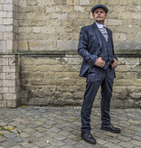 Cavani Traje para hombre | Traje de 3 piezas | azul marino a cuadros | John Shelby | Peaky Blinders