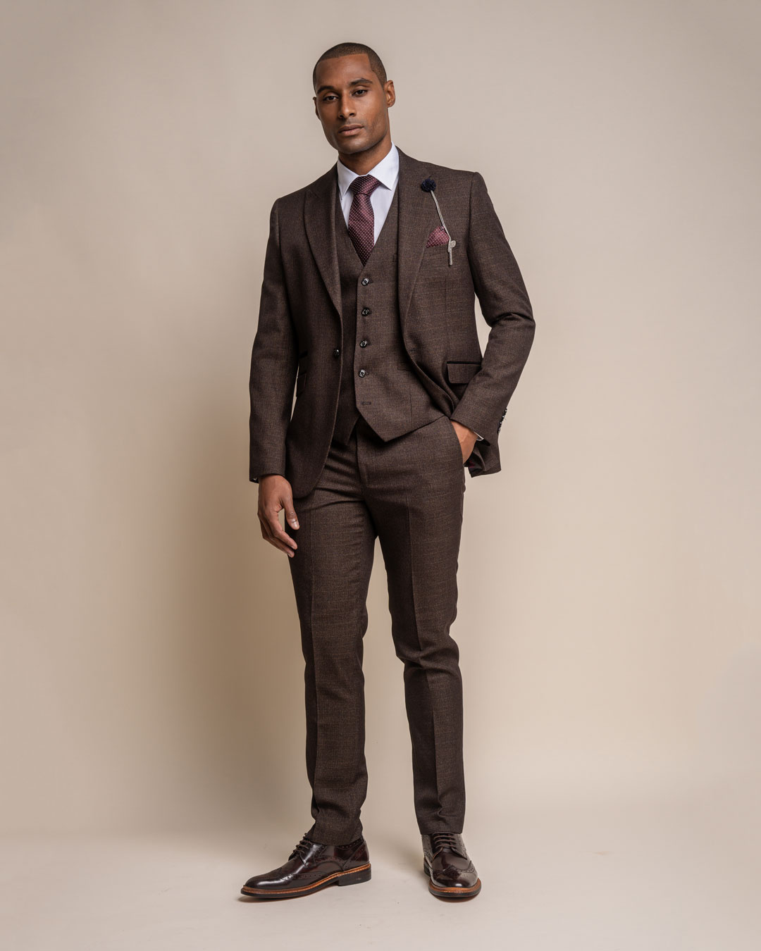 3-piece Peaky Blinders Caridi  Suit brown  - Ready-to-wear suit