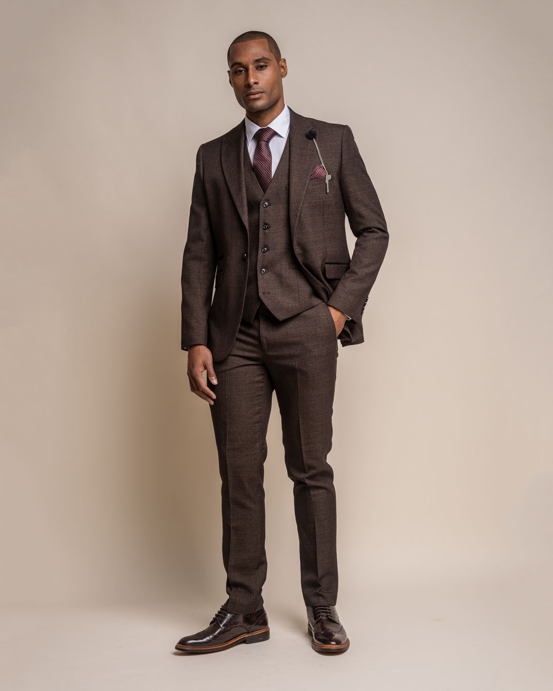 Five-piece Kardana Style Tuxedo Suit in Brown