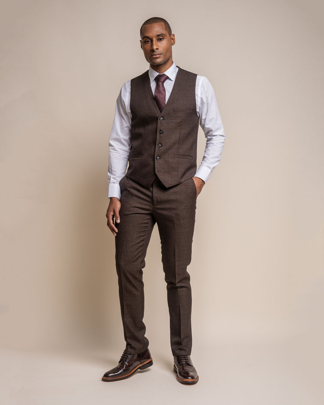 3-piece Peaky Blinders Caridi  Suit brown  - Ready-to-wear suit