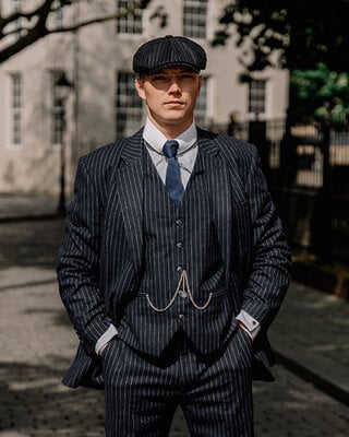Tweed Suit Navy Chalkstripe