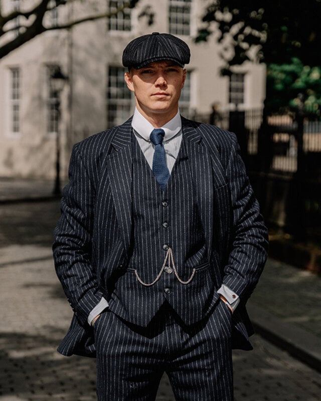 3-piece tweed suit Classic Navy Chalk Stripe