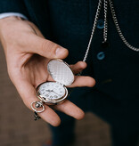 Montre Peaky Blinders argent avec boule et chaîne albert