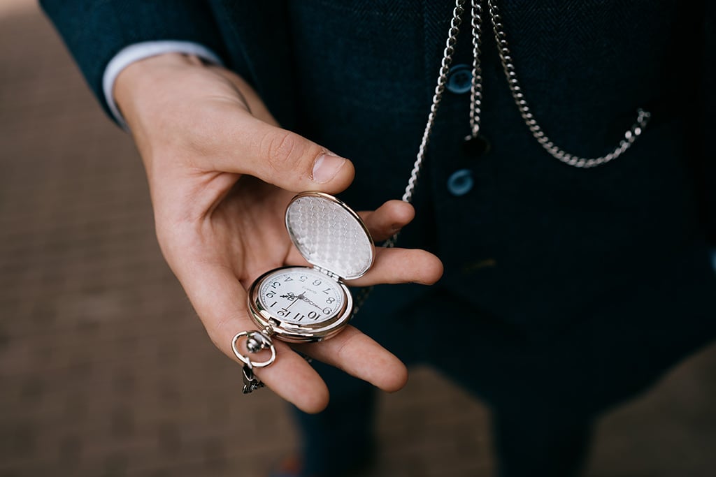 GetUSCart- Dueber Yellow Gold Plated Stainless Steel Pocket Watch Albert  Chain with T Bar