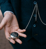 Peaky Blinders Taschenuhr Silber mit Kugel und Albertkette